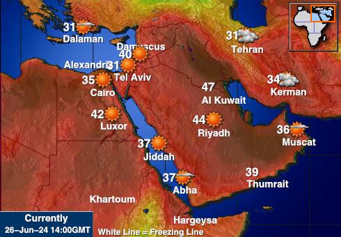 Egipt Harta temperaturii vremii 