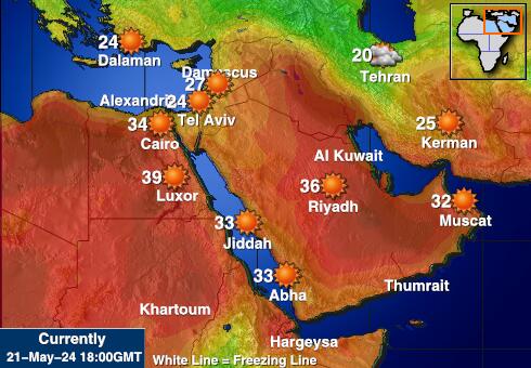 Egypten Vädertemperaturkarta 