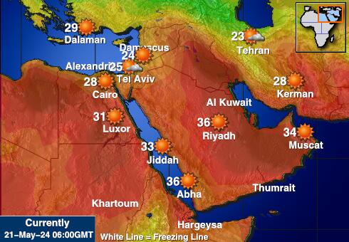 Egypte Carte des températures de Météo 