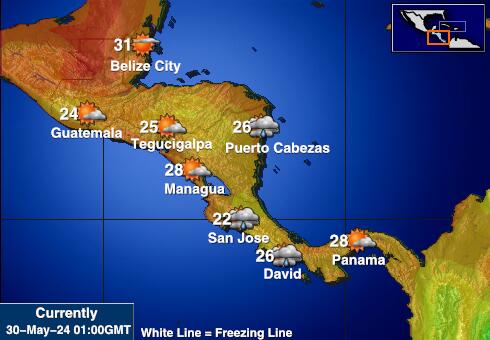 El Salvador Peta suhu cuaca 