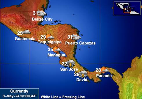 El Salvador Időjárás hőmérséklet térképen 