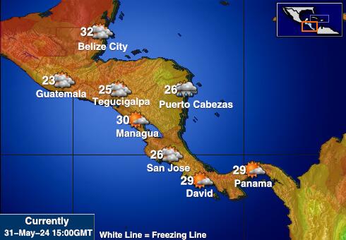 El Salvador Mapa počasí teplota 