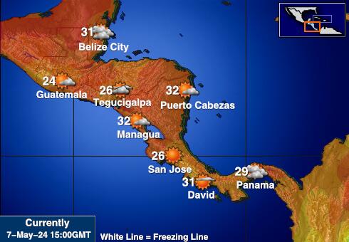 Ел Салвадор Температурна карта за времето 