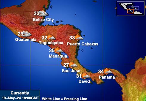 السلفادور خريطة درجة حرارة الطقس 