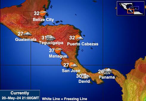 El Salvador Bản đồ nhiệt độ thời tiết 