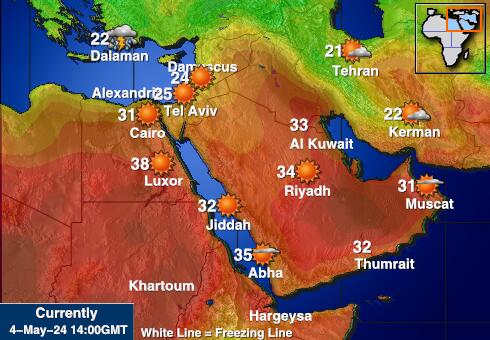 Eritrea Mapa teplôt počasia 