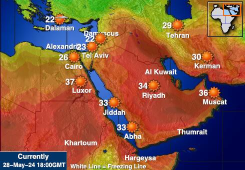 Eritrea Weer temperatuur kaart 