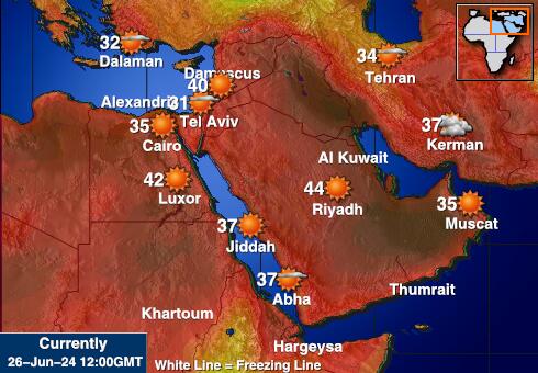 Eritreja Vremenska prognoza, Temperatura, karta 