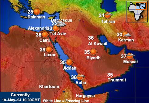 Eritrea Vejret temperatur kort 