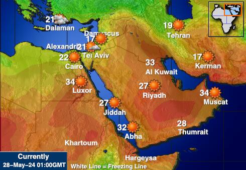 Eritrea Ilm temperatuur kaart 