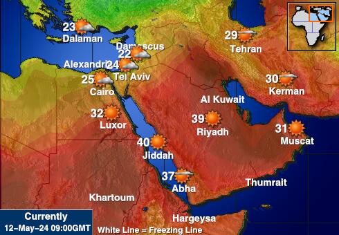 Eritrea Wetter Temperaturkarte 