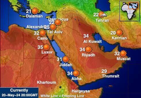 Eritrea Mapa temperatura Tempo 