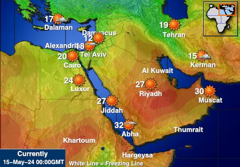 Eritrea Weer temperatuur kaart 