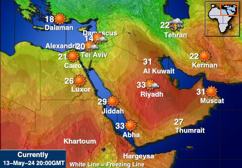 Eritrea Mapa teplôt počasia 