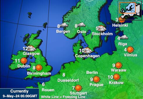 استونيا خريطة درجة حرارة الطقس 