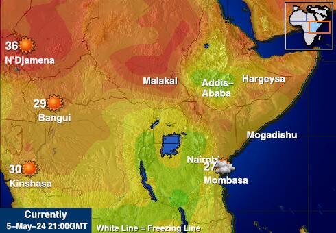 Etioopia Ilm temperatuur kaart 