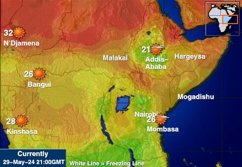 أثيوبيا خريطة درجة حرارة الطقس 