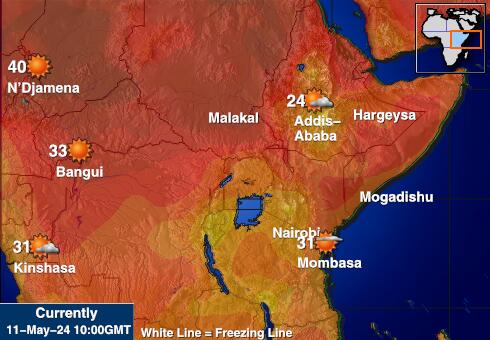 Äthiopien Wetter Temperaturkarte 