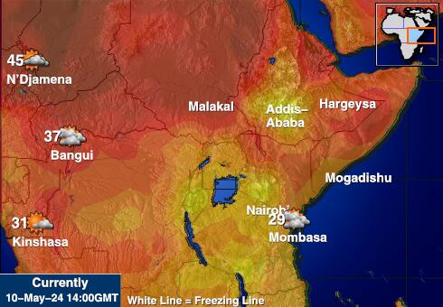 Etiopia Temperatura Mapa pogody 