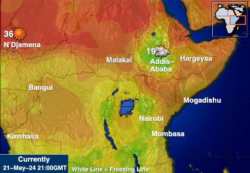 Etiopien Vädertemperaturkarta 