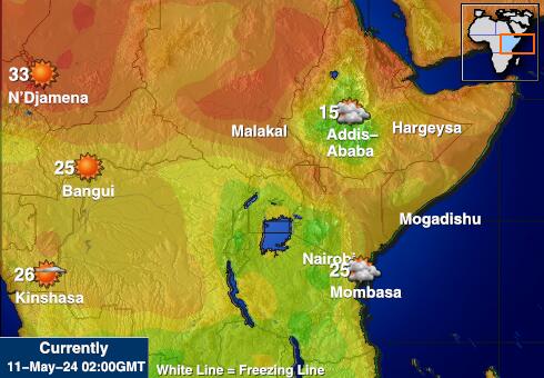 أثيوبيا خريطة درجة حرارة الطقس 
