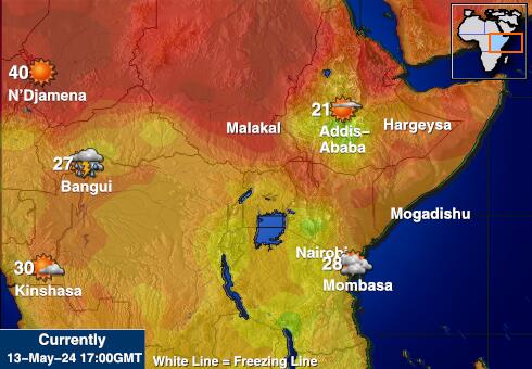 Etiyopya Hava sıcaklığı haritası 
