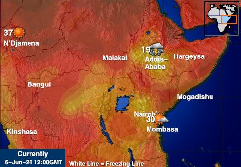 エチオピア 天気温度マップ 