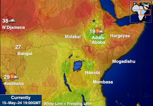 Etiopien Vädertemperaturkarta 