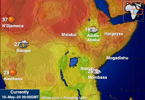 Αιθιοπία Θερμοκρασία Καιρός χάρτη 
