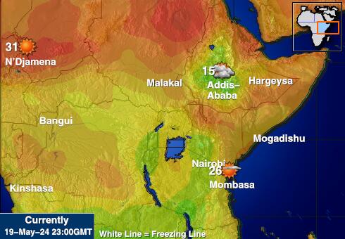 Эфиопия Карта погоды Температура 