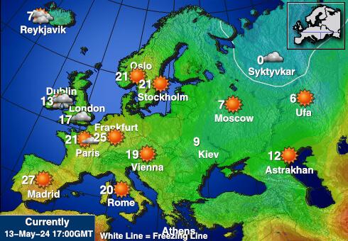 Europe Carte des températures de Météo 