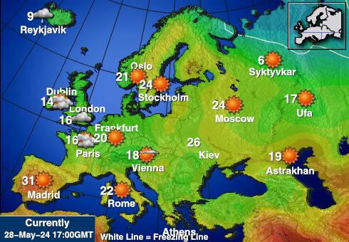 Avrupa Hava sıcaklığı haritası 