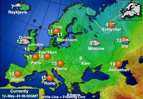 欧洲 天气温度图 