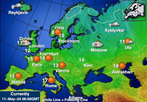 歐洲 天氣溫度圖 