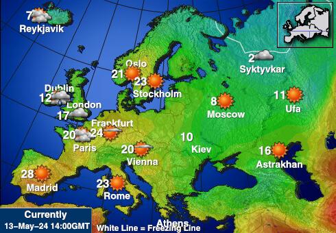 Europa Været temperatur kart 