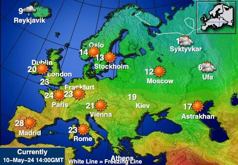 Europa Temperatura Mapa pogody 