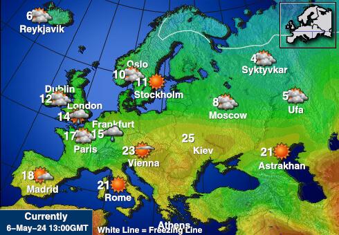Europa Mapa temperatura Tempo 