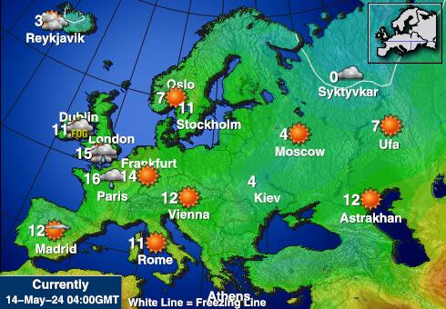 Avrupa Hava sıcaklığı haritası 