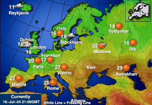 Unia Europejska Temperatura Mapa pogody 