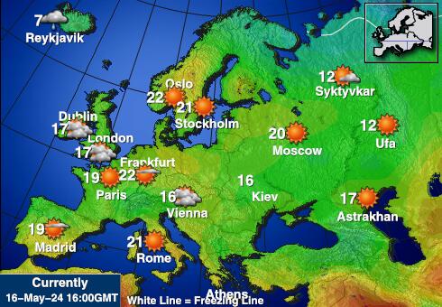 Европейски съюз Температурна карта за времето 