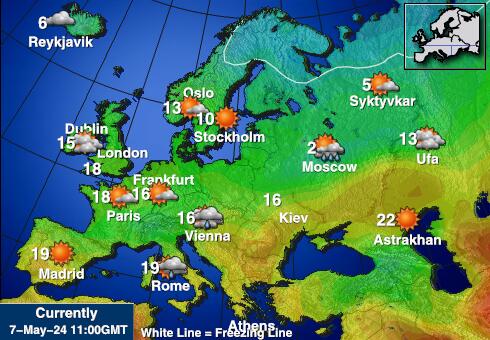 Европска унија Временска прогноза, Температура, Карта 