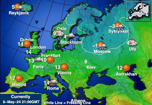 Евросоюз Карта погоды Температура 