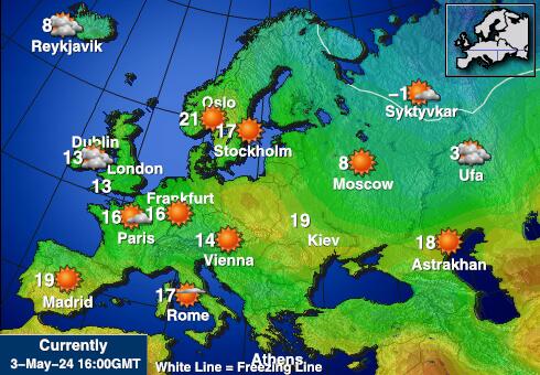 欧洲联盟 天气温度图 
