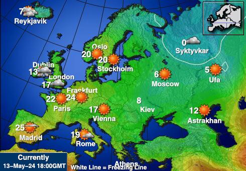 công đoàn châu Âu Bản đồ nhiệt độ thời tiết 