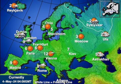 欧洲联盟 天气温度图 