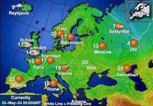 Avrupa Birliği Hava sıcaklığı haritası 