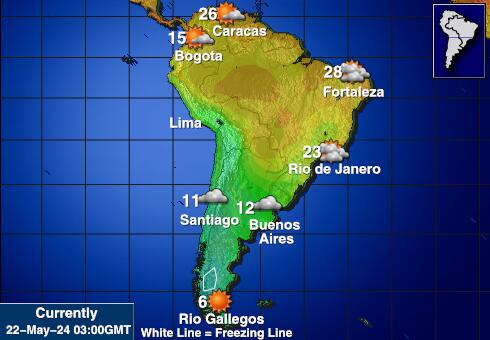 Falklandi saared (Malvinas) Ilm temperatuur kaart 