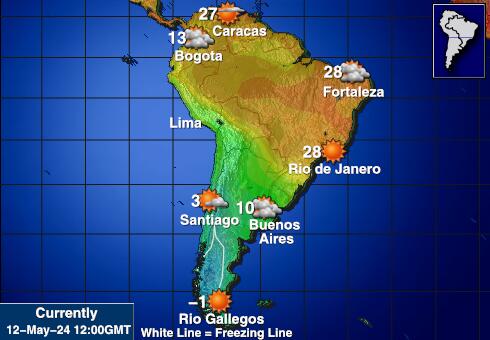 Falklandy (Malwiny) Temperatura Mapa pogody 