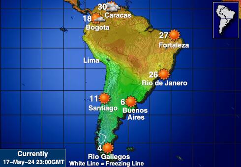 Falkland Adaları (Malvinas) Hava sıcaklığı haritası 
