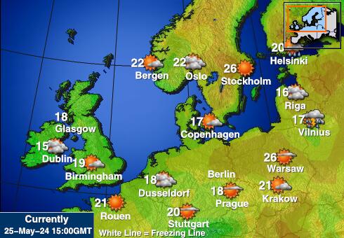 Färöarna Vädertemperaturkarta 